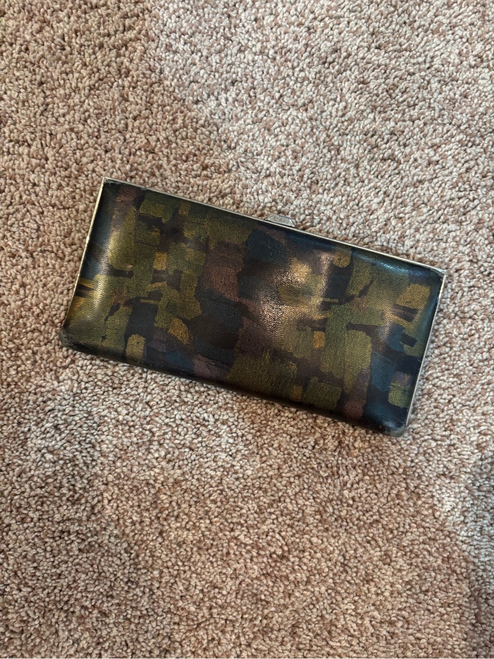 Lodis Camouflage-Print Leather Wallet Clutch - Green, Black, Brown